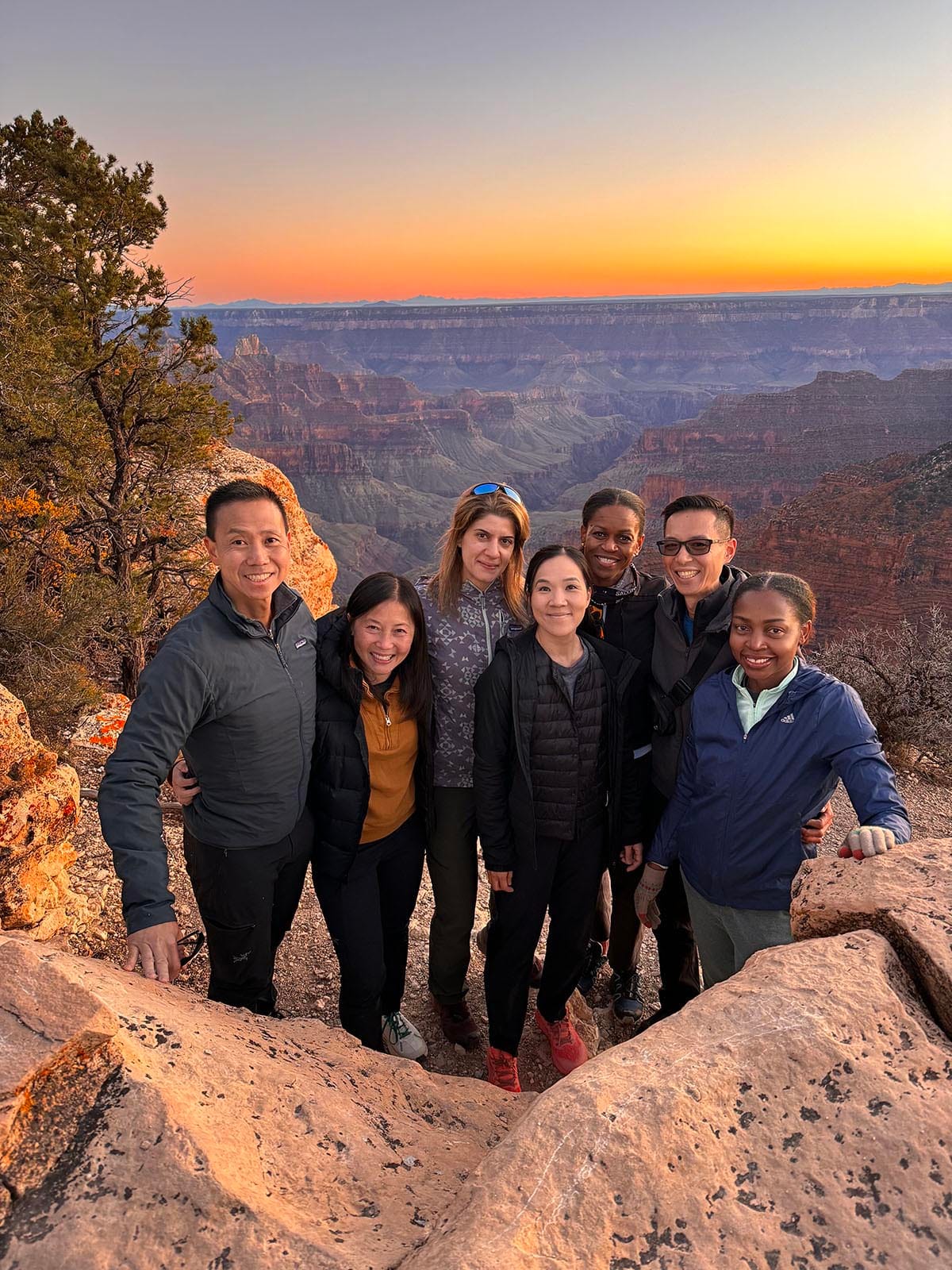 Friends before hiking the Grand Canyon Rim-to-Rim