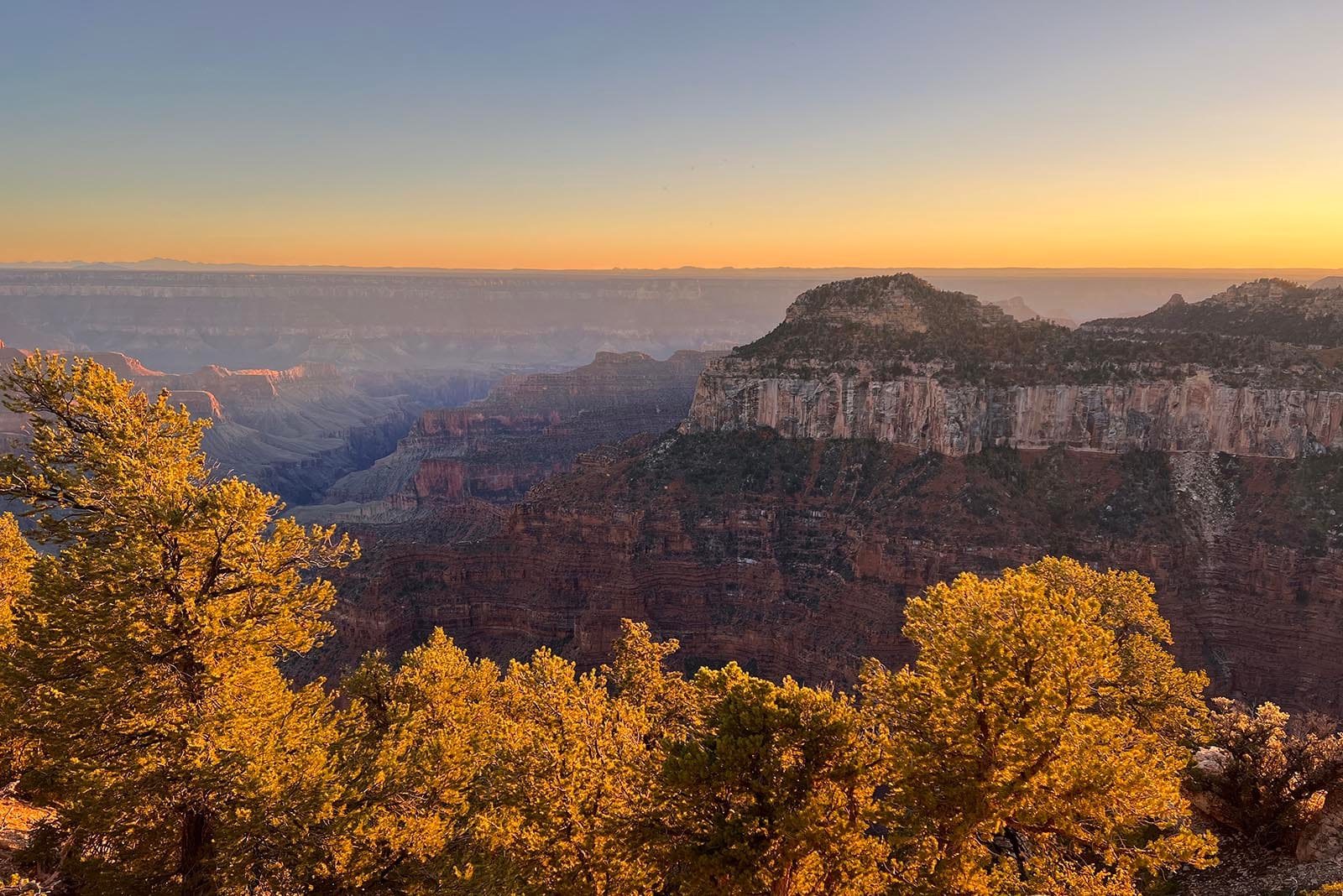 Sunset as seen from the Grand Canyon North Rim